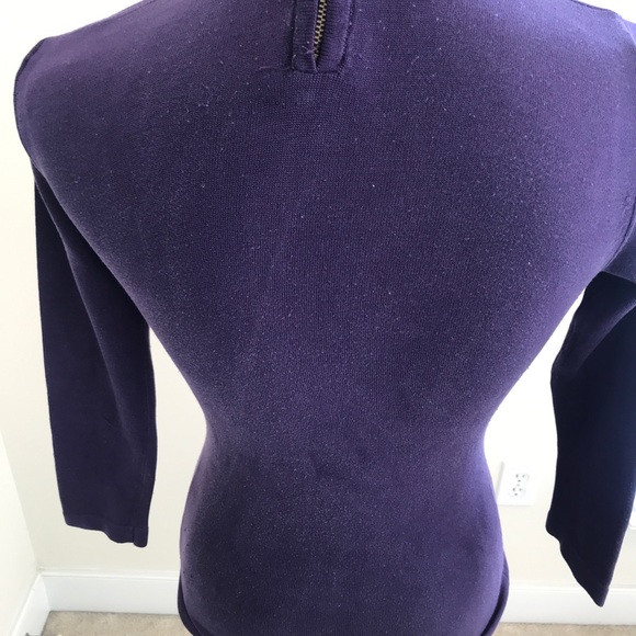 Bebe Turtleneck Keyhole 3/4 Sleeve Shirt: Size-SM - Picture 8 of 8